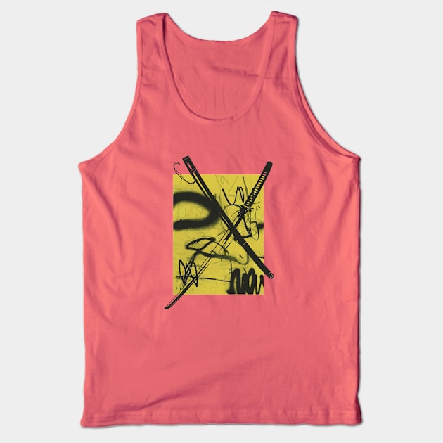 Abstra Yellow Katana Tank Top by Looki